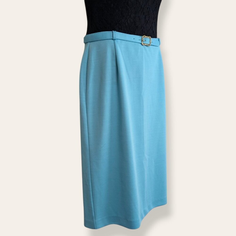 🍁TanJay Vintage Blue Belted Skirt - Picture 3 of 8